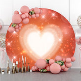 Lofaris Red And Love Bokeh Glitter Round Valentines Backdrop